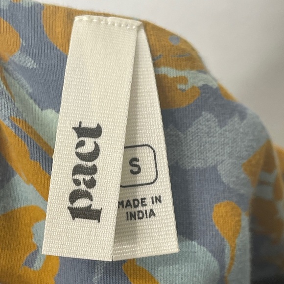 PACT Organic Cotton Floral Fit & Flare Midi Twist Open Back Dress Small - Picture 3 of 5